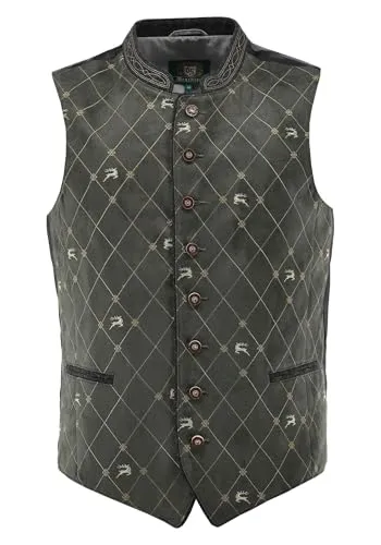 OS Trachten Trachtenweste 58 - Oliv - Herren-Trachten Weste aus 100% Polyester, Größe 58, ideal für festliche Anlässe und sorgt für einen stilvollen Look.