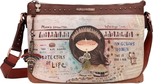 Anekke Menire 36603-174 Umhängetasche - Umhängetasche mit einzigartigem Design, inspiriert von indigenen Frauen des Amazonas. Praktische Fächer und verstellbarer Schulterriemen bieten Stil und Funktionalität für jeden Anlass.