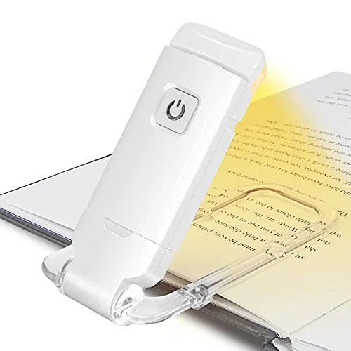 HONWELL LED Clip Leselampe Buch Klemm 1 Pack USB-Wiederaufladbare Buchleuchte Kinder und 3 Helligkeitsstufen dimmbar Bettleseleuchte in der Nacht, Touch-Schalter, Clip auf Bücher Kindle