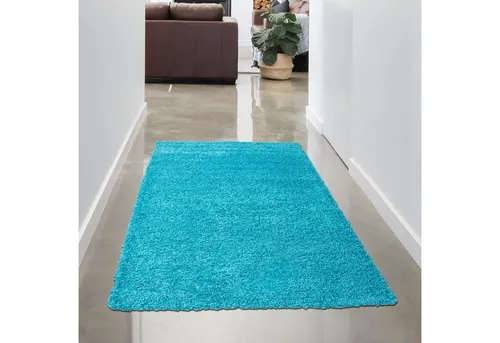 Carpetia Teppich Spaghetti Teppich kuschelig warm in türkis, rechteckig, Höhe: 30 mm