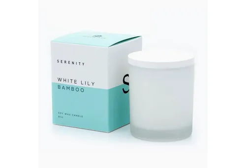 houseproud Duftkerze Serenity Duftkerze (1-tlg), Glasbehälter (gefrostet), Keramikdeckel
