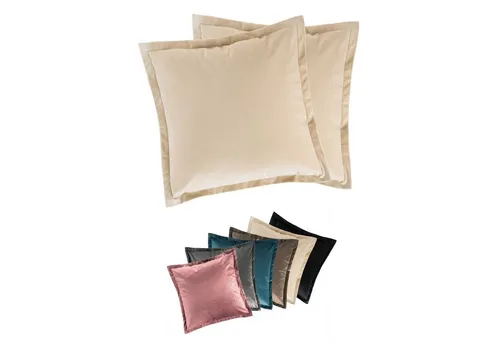 MOON Heimtextilien Kissenhülle 2er Pack 40x40 cm Kissenbezug edle Samt Optik Moon Flora