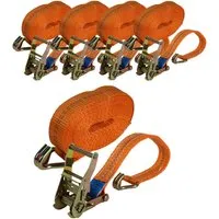 TRUTZHOLM 5x Profi Ratschen Spanngurt 2-teilig 6m 2000kg - Professionelle 2-teilige Ratschenspanngurte mit TÜV GS zur sicheren Ladungssicherung. Ideal für Transporte, schützt vor Verrutschen und Beschädigungen, hergestellt aus reißfestem 100% Polyester.