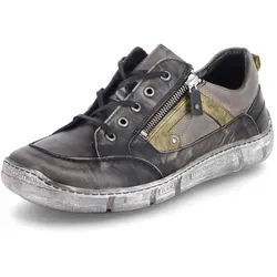 Krisbut Herren Halbschuhe Dunkelgrau Glattleder - Größe 46 - Sneaker mit urbanem Design, verstärkter Zehen- und Fersenkappe für Stabilität, und herausnehmbarem, gepolstertem Fußbett für optimalen Tragekomfort.