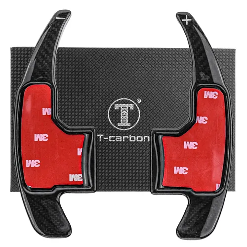 T CARBON ECHT Schaltwippen SCHWARZ für FORD MUSTANG VI S550 14-23 - Hochwertige Schaltwippen aus Toray-Carbon für verbesserte Steuerung und sportliches Design. Passend für Ford Mustang VI, ideal für den Einsatz im Motorsport.