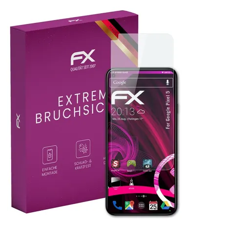 atFoliX Glasfolie für Google Pixel 5 Displayfolie 9H Schutzpanzer