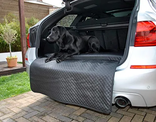 Mayaadi Home Hundebett Kofferraum Matte Luca Autoschondecke Kunst Leder Autositz Schutzdecke Schwarz XXXL (110x100x5x60cm)