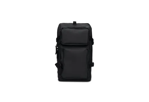 Rains Trail Cargo Rucksack schwarz - Stylischer 14″ Rucksack aus wasserabweisendem Polyurethan und Polyester, ideal für Outdoor-Aktivitäten und den Alltag.