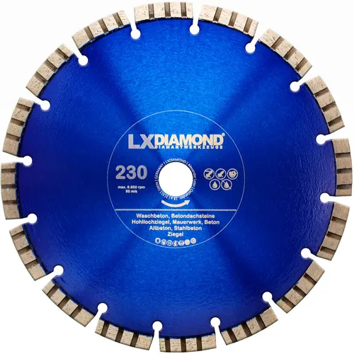LXDIAMOND Diamant-Trennscheibe 230mm x 25,4mm Stahl-Beton Stein-Säge Waschbeton