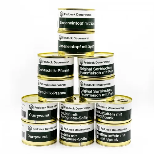 g Fertiggerichte Mix in Dosen, MHD 10 Jahre 12 x 400 von Feddeck Dauerwaren GmbH