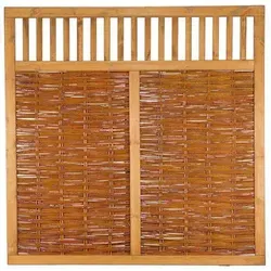 Weidengeflechtzaun Vesuv 180 x 180 cm - Braun - Gartenzäune: Hochwertiger Sichtschutz aus ölbehandelter Weide mit elegantem Kiefernholzrahmen für eine naturnahe, stilvolle Gestaltung Ihres Außenbereichs.