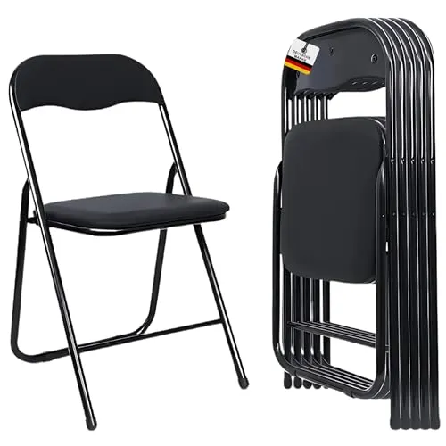 Albatros Klappstuhl Manitu 4er Set - Robuste Klappstühle für vielseitige Nutzung - Bürostühle mit starkem Metallrahmen, klappbar und platzsparend. Ergonomische Polsterung für hohen Sitzkomfort, ideal für Konferenzen und Veranstaltungen.