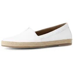 Gabor Damen Slipper - Modische Slip-Ons in Weiß (Jute) - Slipper & Mokassins für Damen, aus hochwertigem Textil und Leder, mit flacher Sohle für optimalen Tragekomfort und Stil im Alltag.