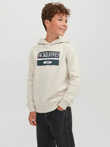 Jack & Jones Junior Hoodie JACK&JONES Jungen Kinder Pullover Hoodie Boy Weiß JORARTHUR SWEAT JNR
