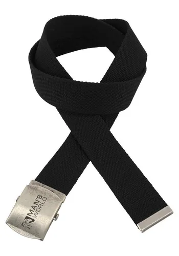 Stoffgürtel mit Koppelschließe in schwarz von Man's World