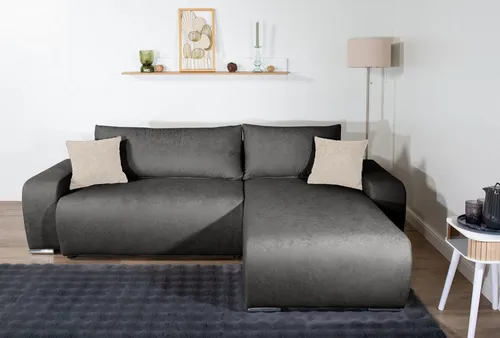 COLLECTION AB Ecksofa Pia L-Form mit Bettfunktion, 237 cm - Stilvolles Ecksofa in L-Form mit praktischer Bettfunktion und Bettkasten. Hochwertige Federkern-Polsterung sorgt für Komfort und Langlebigkeit. Inklusive 2 Zierkissen für ein modernes Wohngefühl.