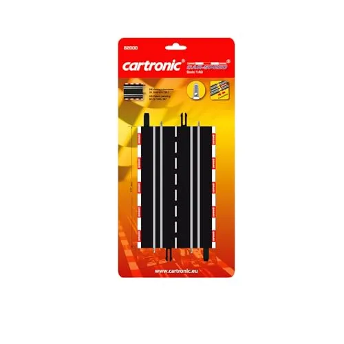 Cartronic Car-Speed Standard Gerade 2-spurig (2 Stück), Maßstab 1:43, Länge jeweils 17,7 cm - Zubehör für Cartronic Car-Speed Autorennbahn - für Kinder ab 6 Jahren