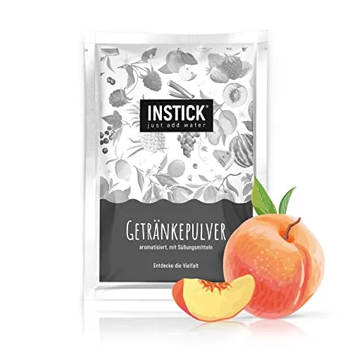 INSTICK Zuckerfreies Instant-Getränk (Pfirsich) – 1 Packung für 18 L – Veganes Getränkepulver Kalorienarm & Vitamin C – Instant-Pulver