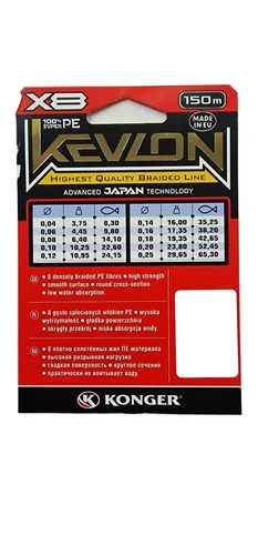 Konger Kevlon X8 Geflochtene Angelschnur 0,06mm 150m Olivgrün