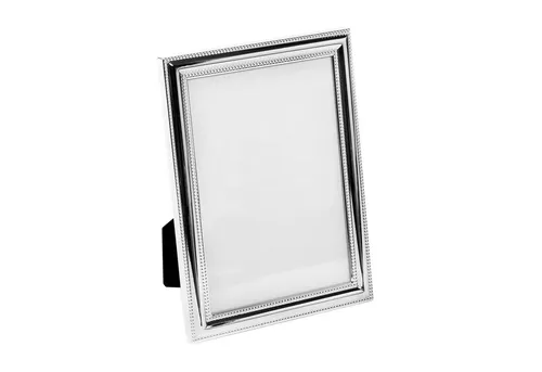 Brillibrum Bilderrahmen Design Bilderrahmen 10x15 Fotorahmen versilbert mit Perlen Rahmen