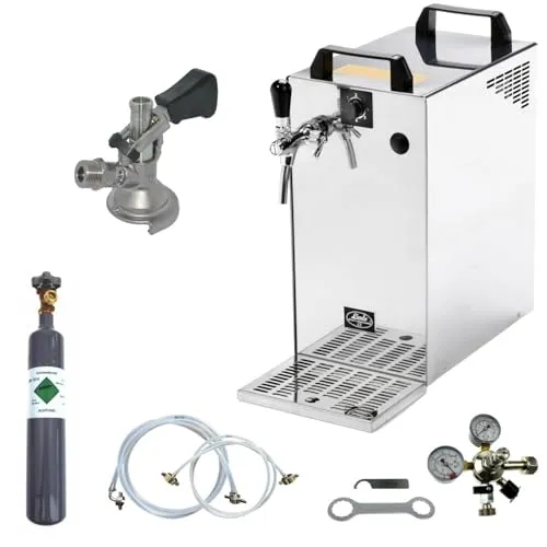 Bierkühler BieTal® Bierzapfanlage 60 Liter - Zapfanlage für 25-50 Personen, kühlt bis zu 60 Liter Bier pro Stunde und ist in nur 2-5 Minuten zapfbereit - Komplettset mit allem Zubehör!