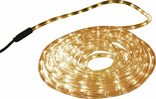 Northpoint LED Lichtschlauch 10m lang 7mm Durchmesser 18W für Innen und Außen 200 LEDs mit Timerfunktion Bernsteinweißes Licht