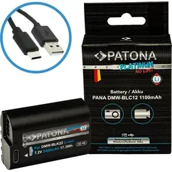 PATONA Platinum DMW-BLC12 E USB Akku 1100mAh - Kamera-Akkus mit direktem USB-C Eingang für einfaches Laden ohne zusätzliches Ladegerät, ideal für unterwegs.