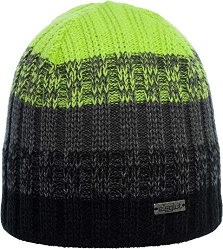 Eisglut Strickmütze dreifarbig Renoo XL - Strickmütze für große Köpfe, grobgestrickt mit dickem Rippmuster und kuscheligem Fleece-Innenband für warme Ohren. Ideal für stilvolle Winterlooks!