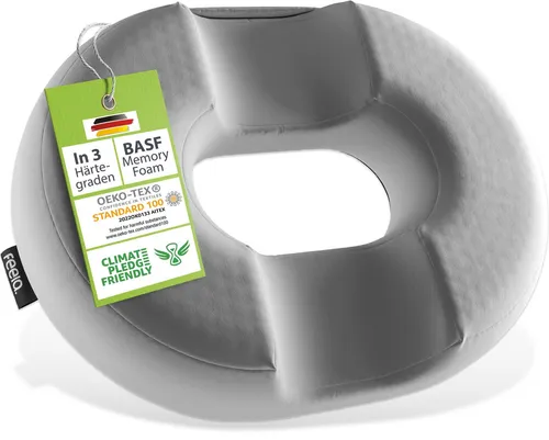 feela.® Orthopädischer Sitzring [3 Härtegrade] – Hämorrhoiden Sitzkissen mit Loch – nach OP & Geburt – Sitzring Steißbein Entlastung, Hämorriden Kissen, Sitzdonut – lindert Schmerzen (Hart)