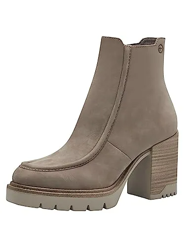 Tamaris Stiefelette 1-25330-41 341 normal - Elegante Wanderschuhe - Wanderschuhe mit gepolsterter TOUCH-IT Decksohle, echtem Leder und 9 cm Blockabsatz für optimalen Tragekomfort und stylisches Auftreten.