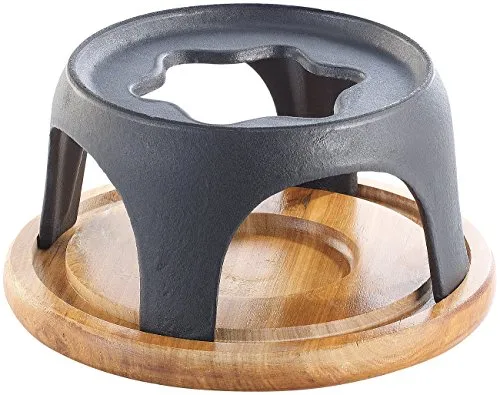Rosenstein & Söhne Käsefondue: Untersetzer und Rechaud für Gusseisen-Fondue Ø16 cm (Käse-Fondue-Topf, Gusseisen-Töpfe Käsefondue, Schokolade)