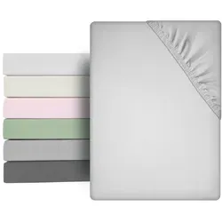 Beautex Spannbettlaken Mikrofaser Spannbetttuch Bettlaken, Premium Mikrofaser, Größe und, Microfaser, Gummizug: rundum, (1 Stück) grau|silberfarben 140 cm x 200 cm