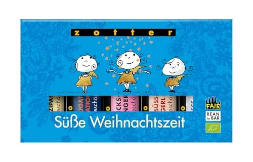 Zotter Süße Weihnachtszeit Geschenkset 5 Schoko Minis 100 g - Bio & Fairtrade