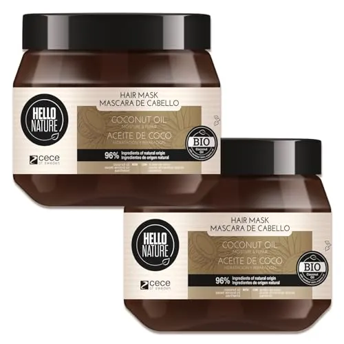 P-Beauty Naturkosmetik Haarmaske mit Kokosöl - Haarkur für trockenes & strapaziertes Haar - Intensive Feuchtigkeit, Repair & Regeneration - Haarpflege für Glanz, Glätte & Geschmeidigkeit (2x250ml)