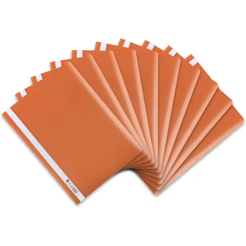 Oxford Schnellhefter A4 - 10 Stück aus strapazierfähigem Kunststoff in Orange, ideal zum sicheren Abheften von Dokumenten bis DIN A4