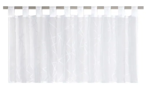 ELBERSDRUCKE Scheibengardine Bistrogardine mit Schlaufen Crossover Voile weiß 48 x 140 cm (1 St), Schlaufen, transparent, Polyester, transparent, einfarbig, modern, Sichtschutz