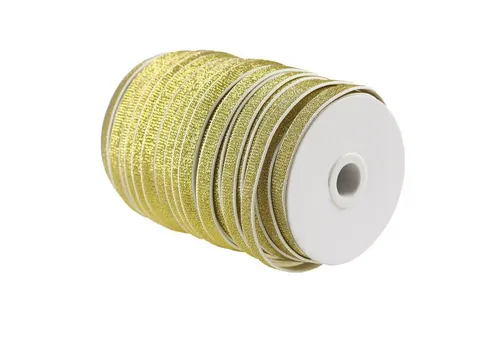 maDDma Gummiband 5m edles Glitzer-Gummiband 10mm Gummiband mit Glitzer, Farbwahl, gold