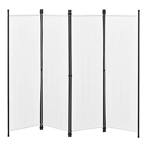 Raumteiler Huesca 4-teilig 200x171cm - Paravent und Trennwand für vielseitige Nutzung als Sichtschutz oder Umkleide - einfach aufstellbar dank Stecksystem und platzsparend zusammenklappbar.