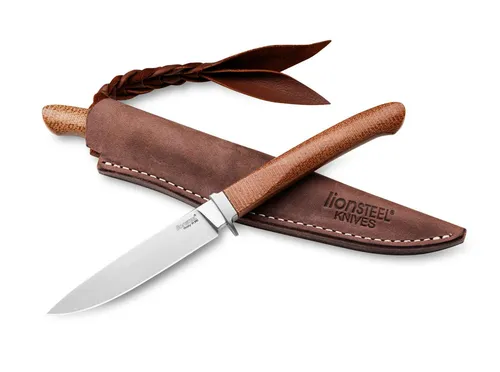 LionSteel Taschenmesser Ago Micarta Natural – Hochwertiges Jagdmesser