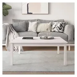 furnicato Couchtisch aus Massivholz in Weiß 100 x 100 cm