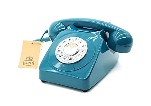 GPO 746PUSHAZU Nostalgie Telefon - Festnetztelefon im 70er Jahre Design, bietet nostalgischen Charme mit traditionellen Klingeltönen und ist ideal für Retro-Liebhaber.