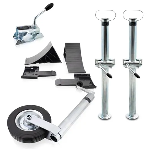 BITUXX Anhänger Vollgummi Stützrad Set