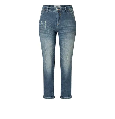 Destroyed-Jeans MAC für Damen, Gr. 40 - Casual Slim Fit - Modische Damen-Destroyed-Jeans von MAC in grünem destroyed wash. Langlebig und elastisch, perfekt für coole Freizeit-Outfits mit schmaler Beinform und knöchelfreiem Schnitt.