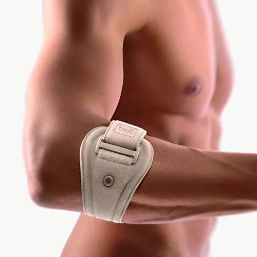 Bort EpiContur mit 2 Pelotten Gr. 1 - Ellenbogenbandage zur Entlastung bei Epicondylitis, mit individuell einstellbarem Druck und rutschfestem Design für sicheren Sitz. Ideal bei Überanstrengungen und Tennis- oder Golfarm.