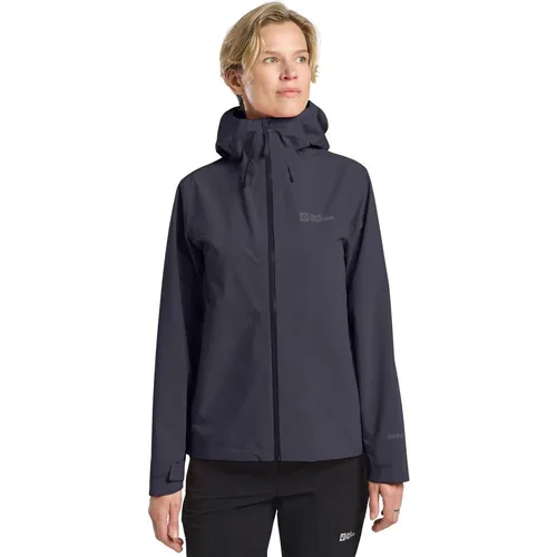 Jack Wolfskin HIGHEST PEAK 3L JKT W - Funktionsjacke mit wasserdichten Reißverschlüssen, einstellbarer Kapuze und praktischen Hüfttaschen, perfekt für Outdoor-Abenteuer bei jedem Wetter.