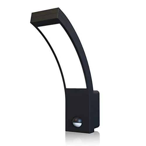 LED Außenwandleuchte Curve 15W mit Sensor - Wetterfeste Wandleuchte für den Außenbereich mit integriertem Bewegungsmelder und neutralweißem Licht – ideal für Sicherheit und Komfort.
