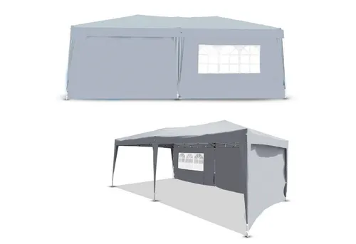 Defactoshop Faltpavillon 3x6m – Wasserdicht und UV-Schutz - Der stabile Faltpavillon 3x6m bietet optimalen Schutz vor Sonne und Regen. Mit robustem Aluminiumgestänge und 3 Seitenteilen ist er ideal für Gartenpartys, Märkte und Events. Schneller Aufbau in wenigen Minuten.