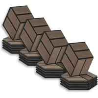 Homestyle4u Akustikpaneel, Braun, Sechseckig, 30x26x2 cm - Wand & Decke – 20 schalldämpfende Akustikpaneele im modernen Wabendesign für eine bessere Raumakustik und kreative Gestaltungsmöglichkeiten.