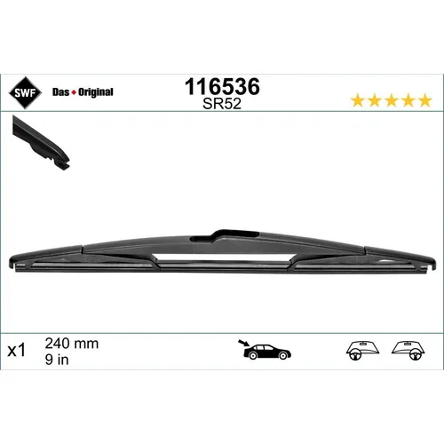 Wischblatt SWF Standard 116536, 240mm, Hinten, 1 Stück