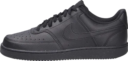 NIKE Court Vision Next Nature Low-Top Sneaker Herren 002 - black black-black 45, klassischer 80er-Jahre Basketball-Look, nachhaltig aus 20% recyceltem Material